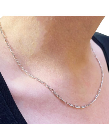 Figaro ketting in zilver 925 gerhodineerd - 45 cm