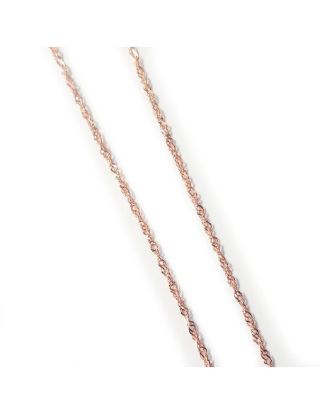 925 zilveren Singaporeketting in roségoud verguld - 45 cm