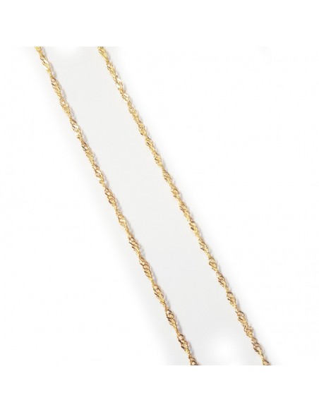 Chaine maille Singapour en argent 925 plaqué or - 45 cm