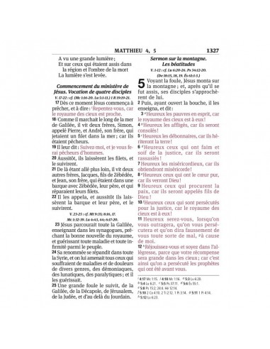 Bible Segond 1910 gros caractères et paroles de Jésus en rouge