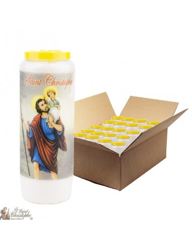 Novena candle to Saint Christopher - carton 20 pieces