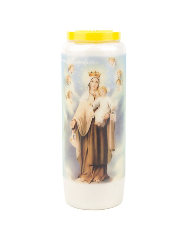 Vela de la novena a la Virgen del Escapulario - caja de 20 unidades