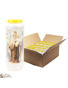 Bougie de neuvaine à la Vierge du Scapulaire - carton 20 pièces