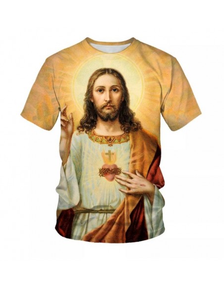 Polyester T-shirt - Sacred Heart of Jesus - ochre