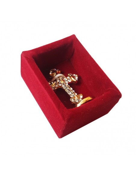 Croix mini sur pied avec cristaux