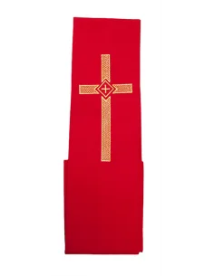 Priest stole Embroidered golden cross honeycomb