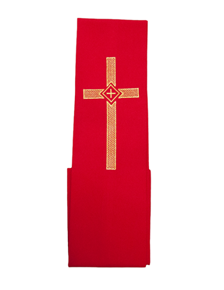 Priest stole Embroidered golden cross honeycomb