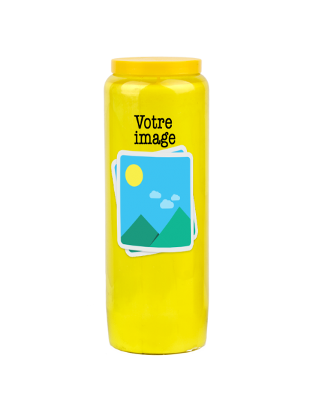 Bougies de neuvaine vos image et texte - personnalisable - carton 20 pièces