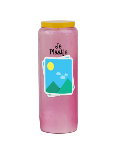 Bougies de neuvaine vos image et texte - personnalisable - carton 20 pièces