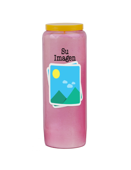 Bougies de neuvaine vos image et texte - personnalisable - carton 20 pièces