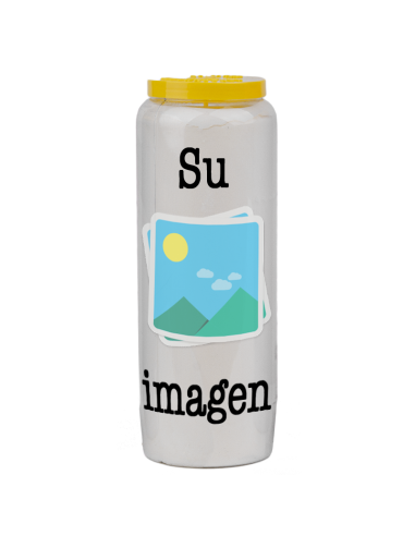 Bougies de neuvaine vos image et texte - personnalisable - carton 20 pièces
