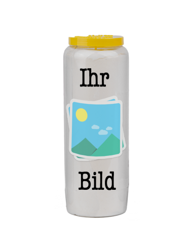 Bougies de neuvaine vos image et texte - personnalisable - carton 20 pièces