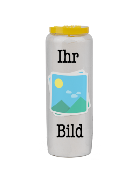 Bougies de neuvaine vos image et texte - personnalisable - carton 20 pièces