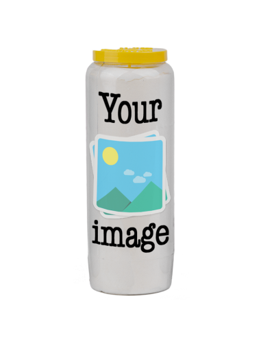 Bougies de neuvaine vos image et texte - personnalisable - carton 20 pièces