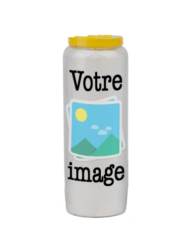 Bougies de neuvaine vos image et texte - personnalisable - carton 20 pièces
