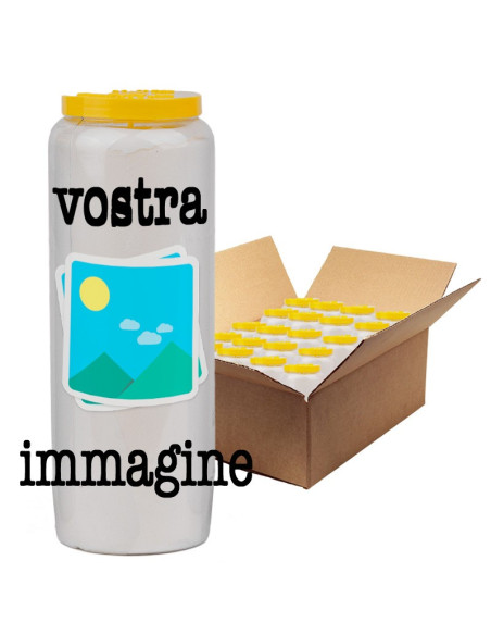 Novena candles with your image and text - customizable - box 20 pieces
