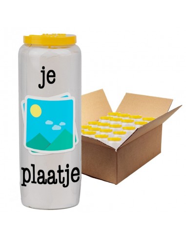 Bougies de neuvaine vos image et texte - personnalisable - carton 20 pièces