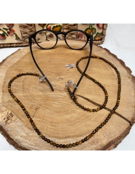 Eyeglass cord - Tiger eye