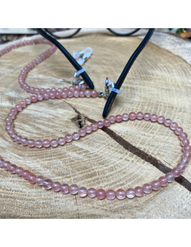 Glasses cord - Rose quartz