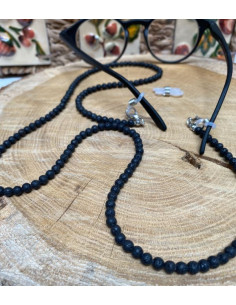 Cordon à lunettes - Pierre de lave