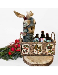 Rectangular basket rabbits & craft beers La Banneusienne 3x 33 cl (3 tastes)