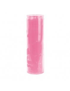 Kaars in roze glas gekleurd in de massa