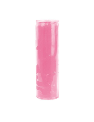 Candle in pink glass colored in the mass