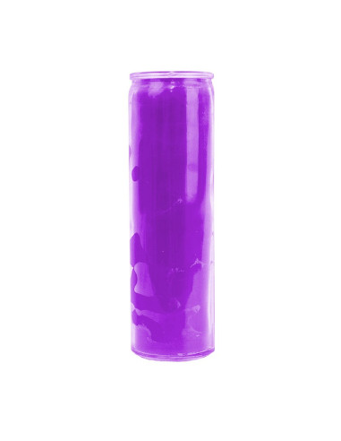 Candela in vetro viola colorato nella massa