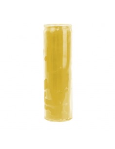 Bougie en verre jaune colorée dans la masse