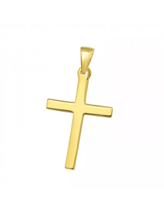 Ciondolo croce cuore dorato - Argento 925 genuino