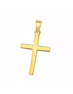 Pendentif croix coeur doré - véritable Argent 925