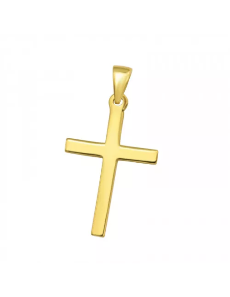 Hanger kruisje hartje verguld - echt zilver 925