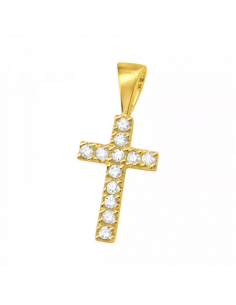 Pendentif croix en argent avec zircon cubique
