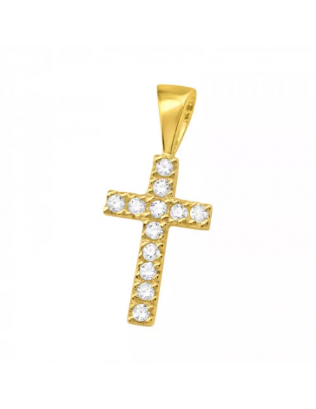 Pendentif croix en argent avec zircon cubique