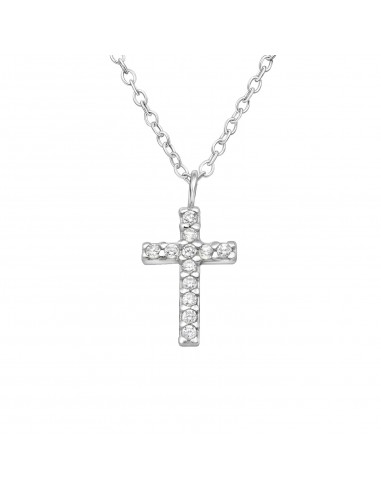 Collier croix cristaux naturels - Argent 925