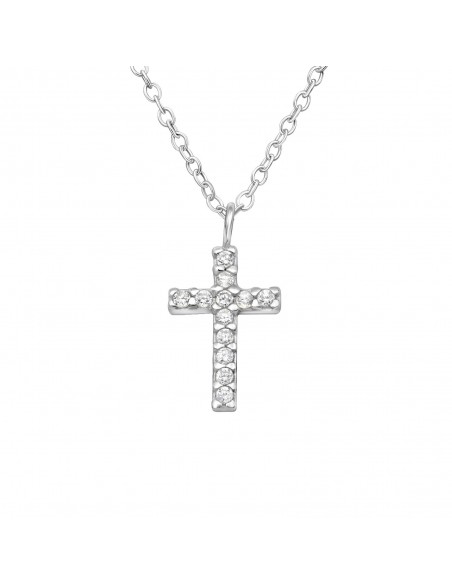 Collier croix cristaux naturels - Argent 925