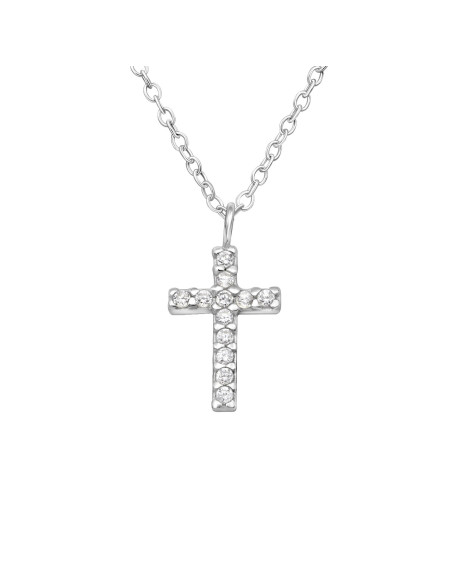 Ketting kruis natuurlijke kristallen - Zilver 925