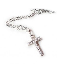 Collier croix cristaux naturels - Argent 925