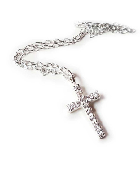 Ketting kruis natuurlijke kristallen - Zilver 925