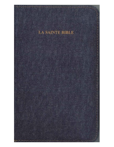 Die Heilige Bibel - Segond 1910 Bibel mit Reißverschluss und Jeanseinband