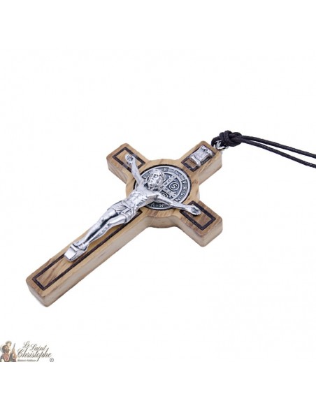 Pendant cross of Saint Benedict in wood with box