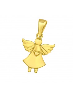 Pendentif ange avec coeur en argent 925 et plaqué or