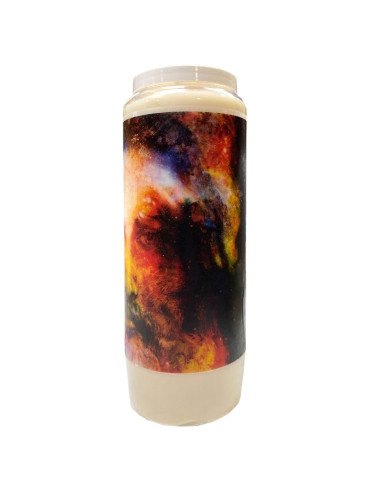 Bougie de neuvaine Jésus moderne parfumée au bois de santal