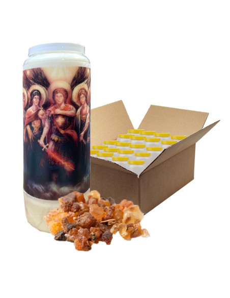 Novena candle 7 archangels myrrh scented - carton 20 pieces