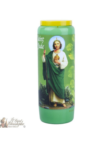 Vela de novena verde a San Judas - caja de 20 piezas