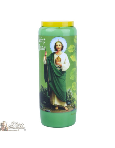 Vela de novena verde a San Judas - caja de 20 piezas