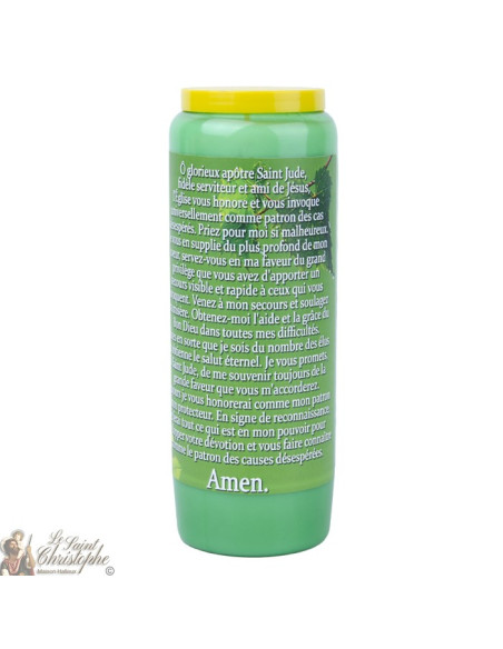 Green novena candle to Saint Jude - box of 20 pieces