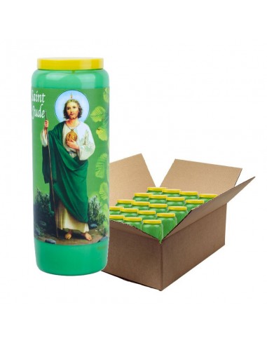Green novena candle to Saint Jude - box of 20 pieces