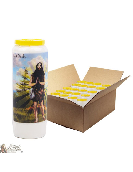 Bougie de neuvaine à Saint Onofre - carton 20 pièces