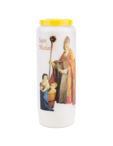 Bougie de neuvaine à Saint Nicolas modèle 2 - carton 20 pièces